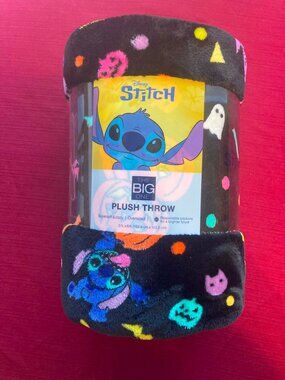 Brand New Disney Stitch Halloween Supersoft Oversized Plush Throw 5' X 6'